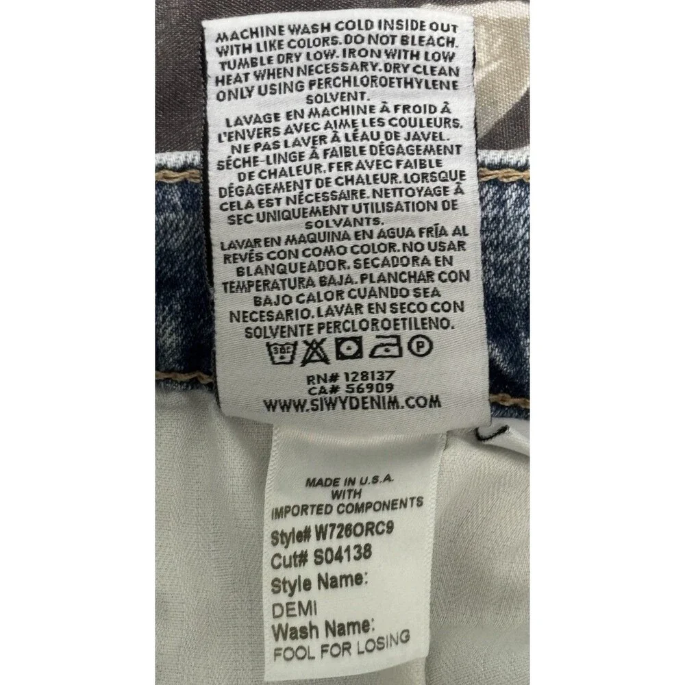 Siwy DEMI HIGH-WAIST BACK ZIP Shortie SHORT FOOL FOR LOSING Light Wash Sz 27 - Picture 9 of 11